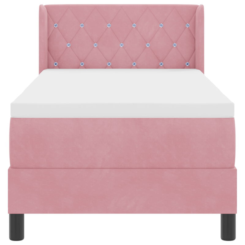 Boxspringbett mit Matratze Rosa 80x200 cm Samt