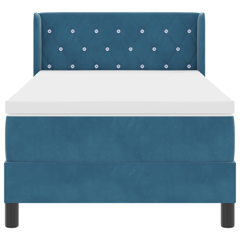 Boxspringbett mit Matratze Dunkelblau 90x190 cm Samt