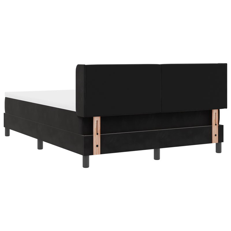 Boxspringbett mit Matratze Schwarz 140x200 cm Samt