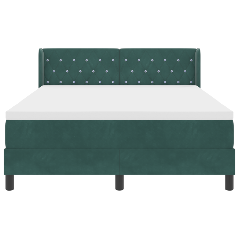 Boxspringbett mit Matratze Dunkelgrün 160x200 cm Samt