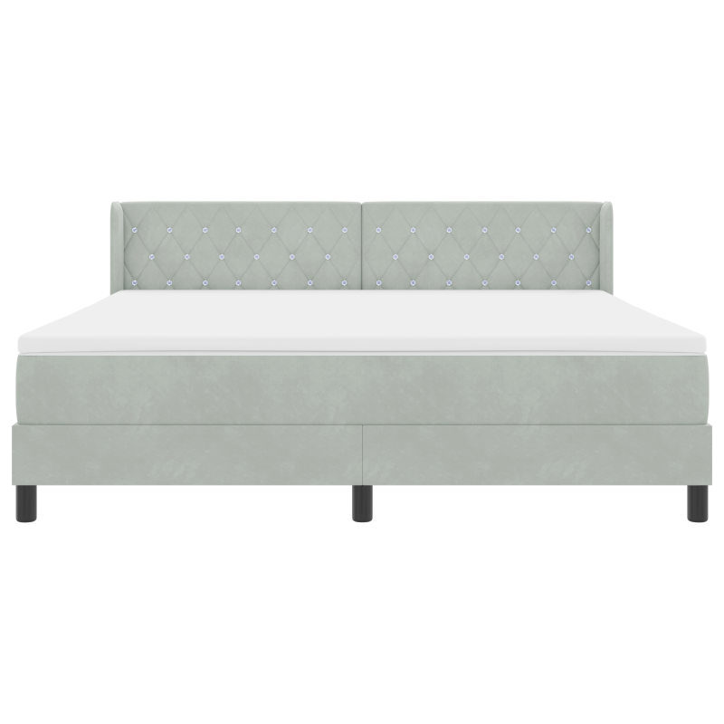 Boxspringbett mit Matratze Hellgrau 180x200 cm Samt