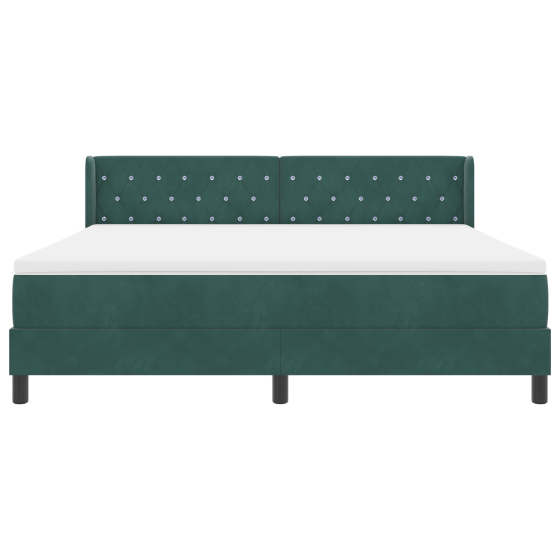 Boxspringbett mit Matratze Dunkelgrün 180x200 cm Samt