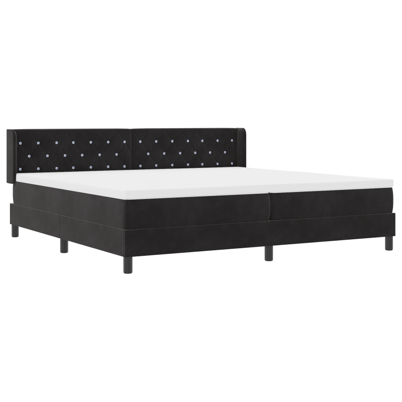 Boxspringbett mit Matratze Schwarz 200x200 cm Samt