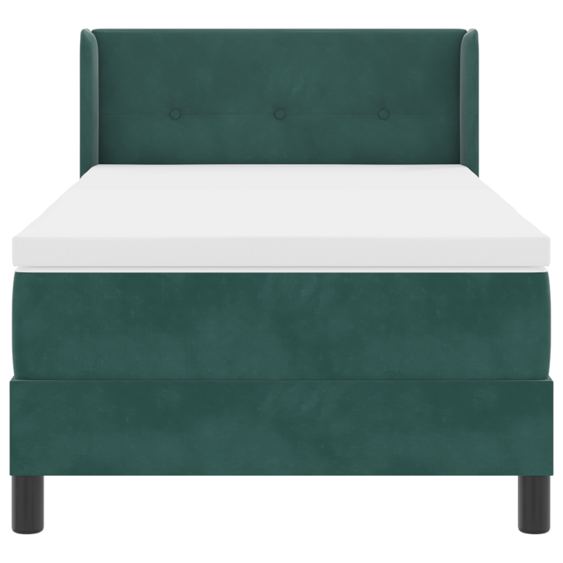Boxspringbett mit Matratze Dunkelgrün 80x200 cm Velvet