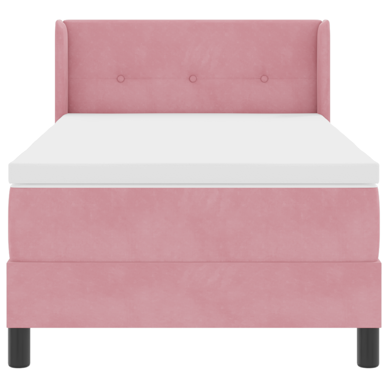 Boxspringbett mit Matratze Rosa 80x200 cm Samt