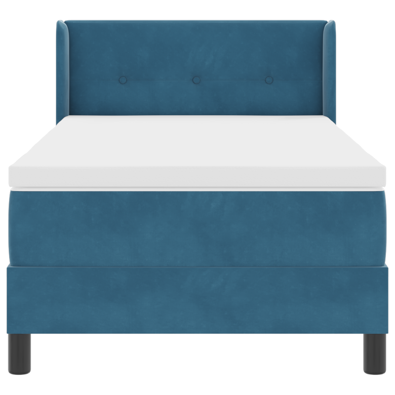 Boxspringbett mit Matratze Dunkelblau 90x190 cm Velours