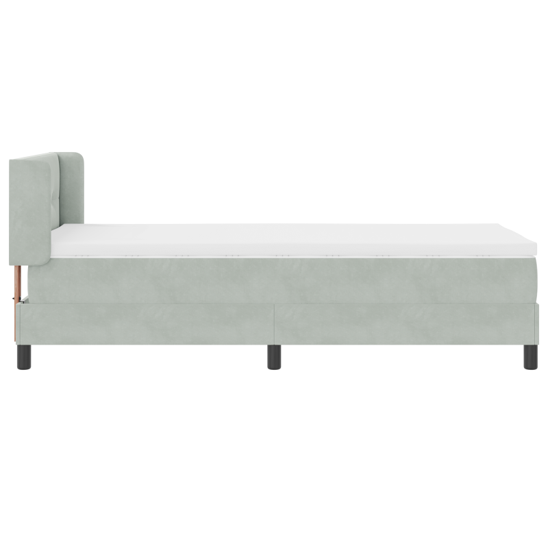 Boxspringbett mit Matratze Hellgrau 90x200 cm Samt