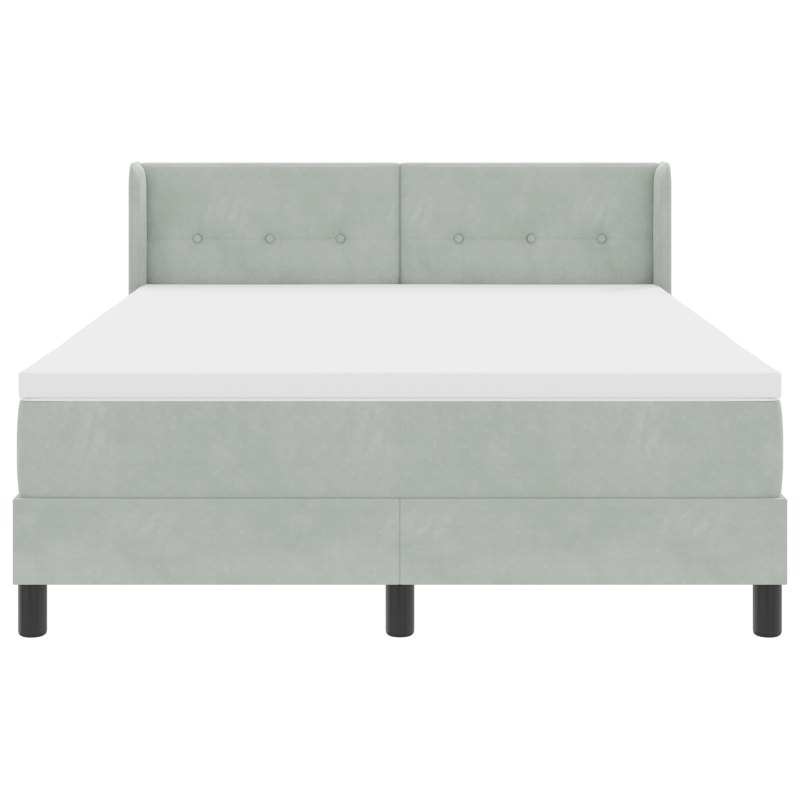Boxspringbett mit Matratze Hellgrau 160x200 cm Samt
