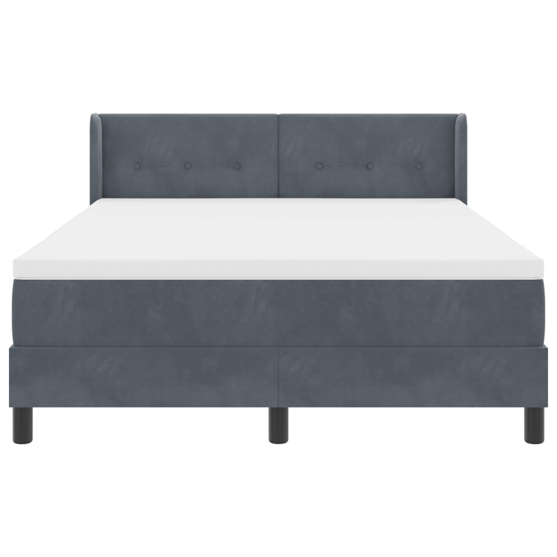 Boxspringbett mit Matratze Dunkelgrau 160x200 cm Samt