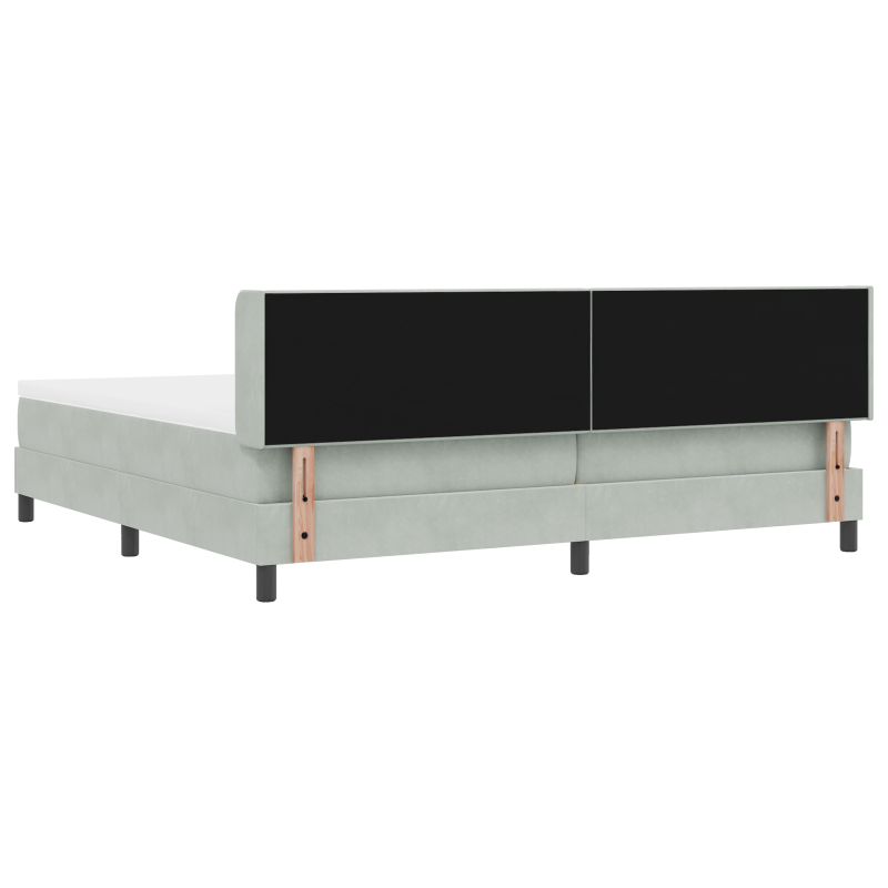 Boxspringbett mit Matratze Hellgrau 200x200 cm Samt