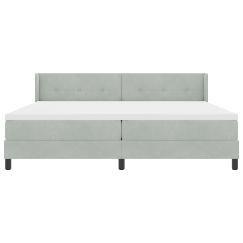 Boxspringbett mit Matratze Hellgrau 200x200 cm Samt
