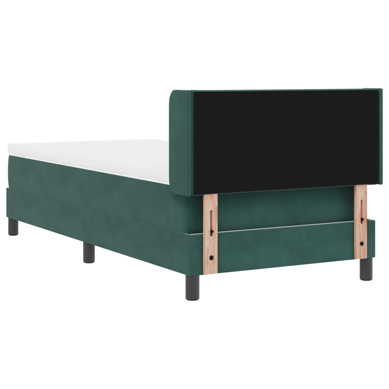 Boxspringbett mit Matratze Dunkelgrün 90x190 cm Samt