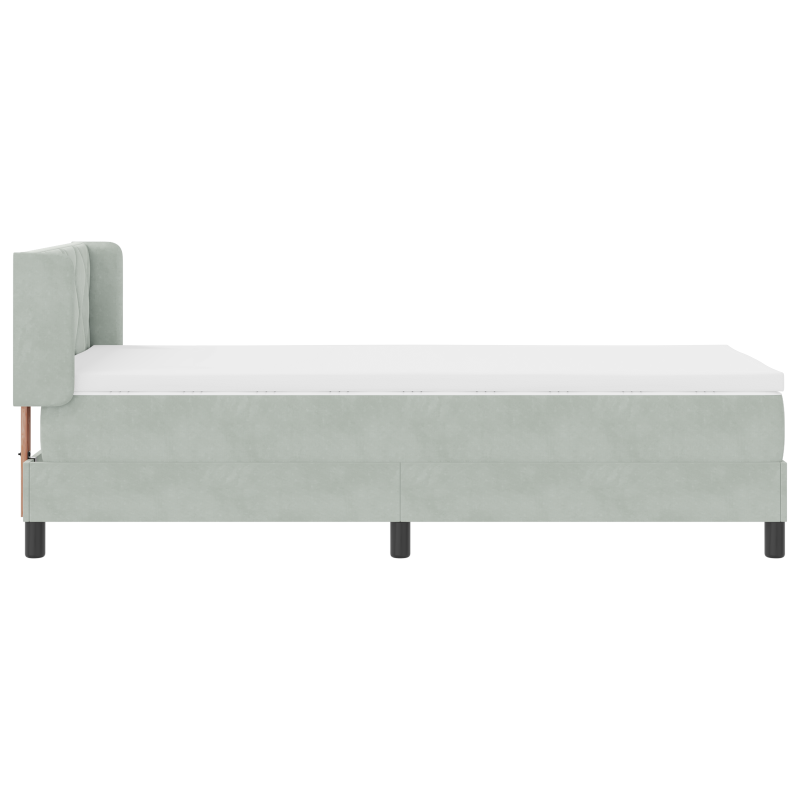 Boxspringbett mit Matratze Hellgrau 90x200 cm Samt