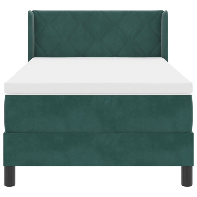 Boxspringbett mit Matratze Dunkelgrün 90x200 cm Samt