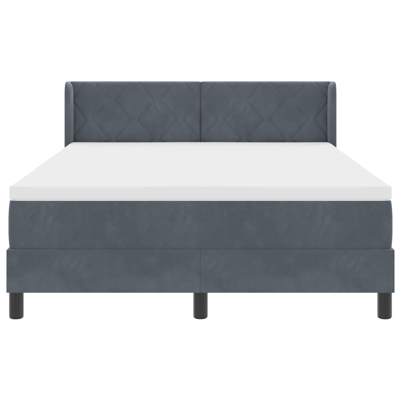 Boxspringbett mit Matratze Dunkelgrau 140x190 cm Velours