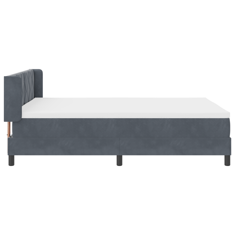 Boxspringbett mit Matratze Dunkelgrau 140x190 cm Velours