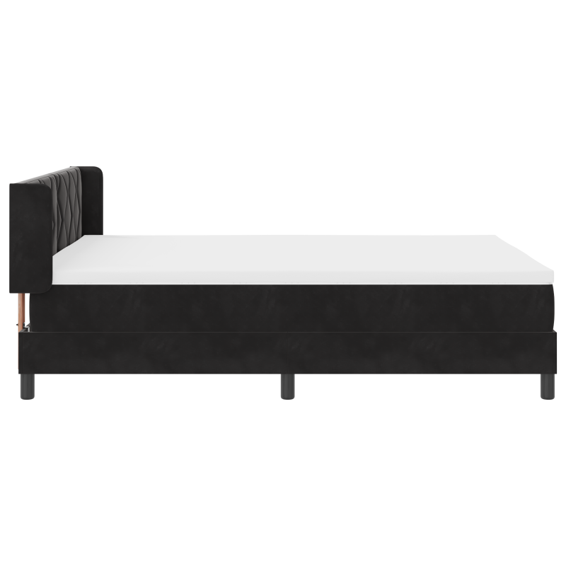 Boxspringbett mit Matratze Schwarz 140x200 cm Samt