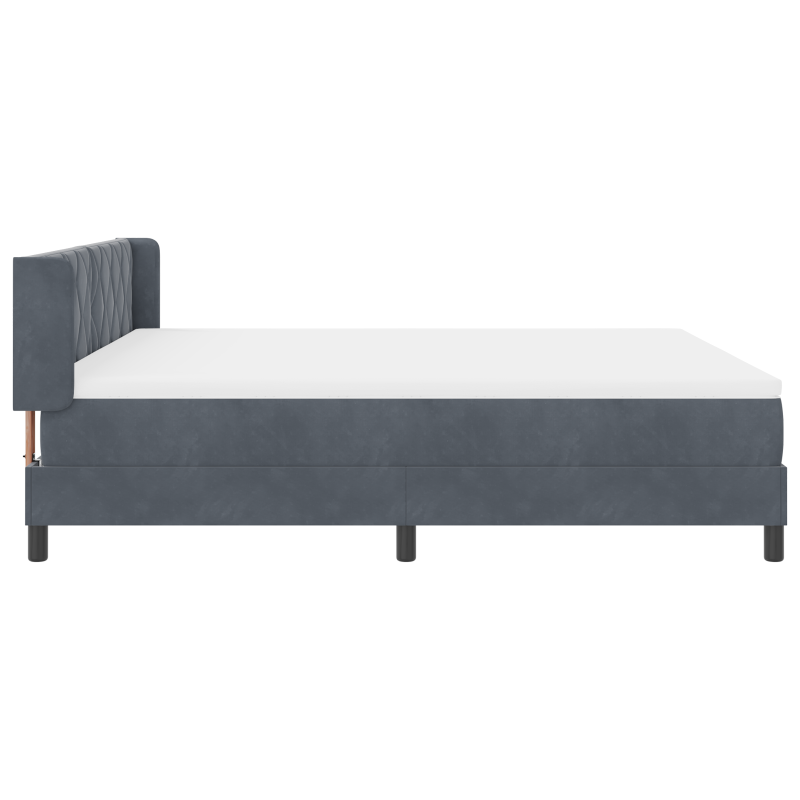 Boxspringbett mit Matratze Dunkelgrau 180x200 cm Samt
