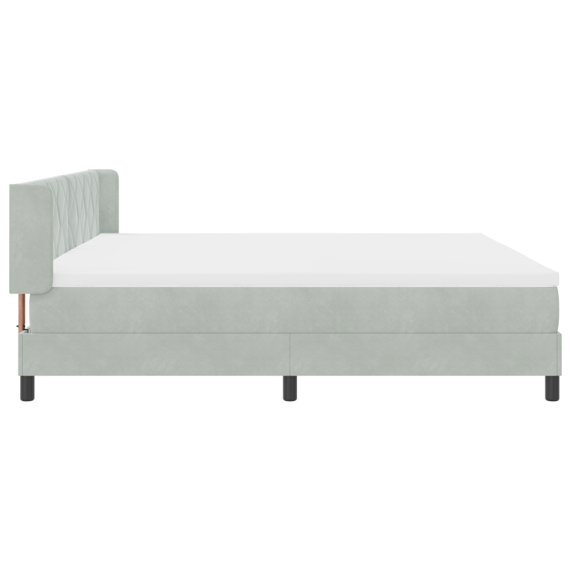 Boxspringbett mit Matratze Hellgrau 200x200 cm Samt