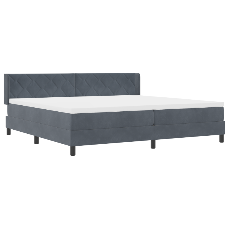 Boxspringbett mit Matratze Dunkelgrau 200x200 cm Samt