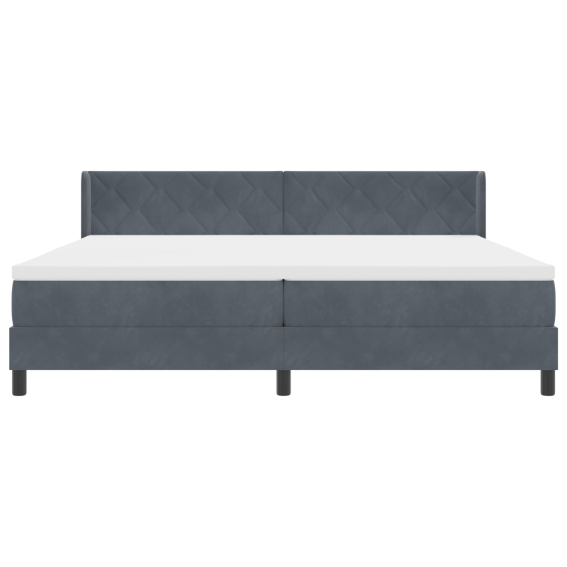 Boxspringbett mit Matratze Dunkelgrau 200x200 cm Samt