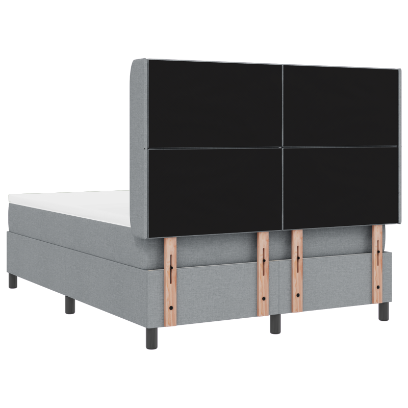 Boxspringbett mit Matratze Hellgrau 140x200 cm Stoff