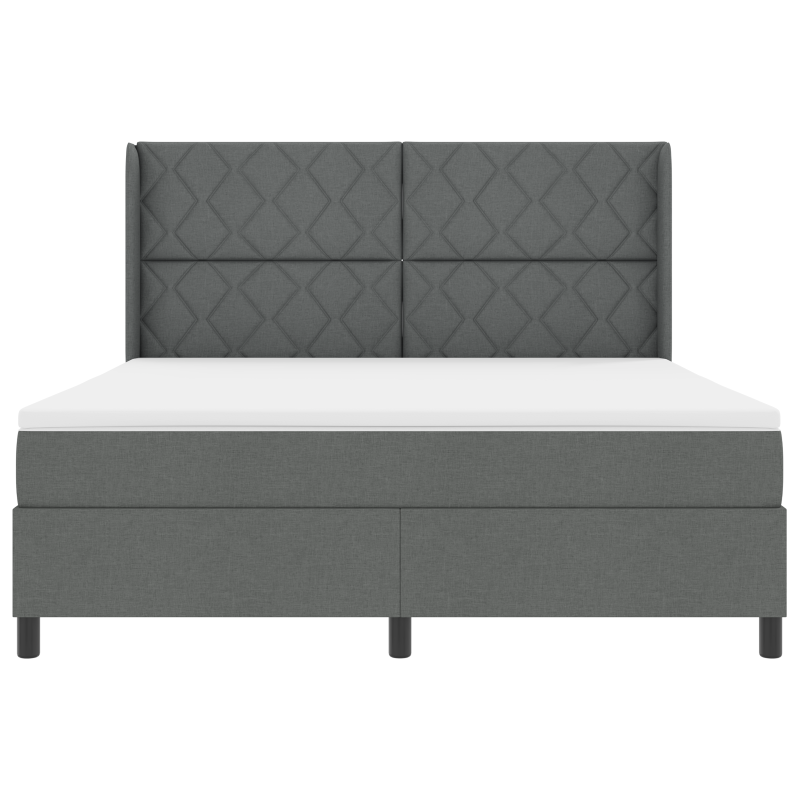 Boxspringbett mit Matratze Dunkelgrau 180x200 cm Stoff