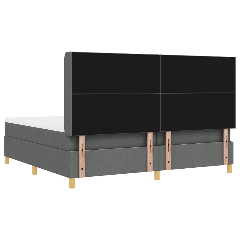 Boxspringbett mit Matratze Dunkelgrau 200x200 cm Stoff
