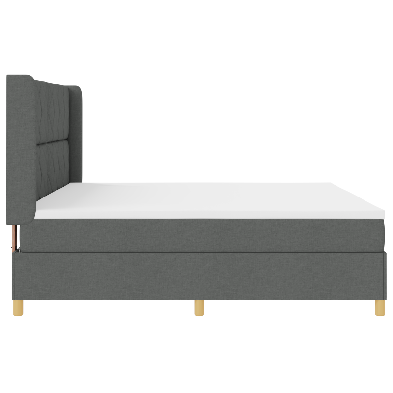 Boxspringbett mit Matratze Dunkelgrau 200x200 cm Stoff