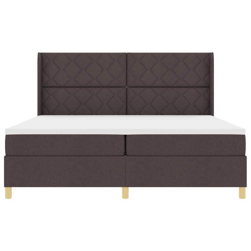 Boxspringbett mit Matratze in Dunkelbraun, 200x200 cm Stoff
