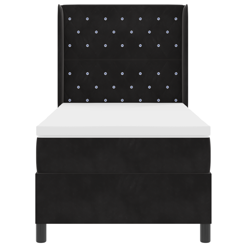 Boxspringbett mit Matratze Schwarz 90x200 cm Samt