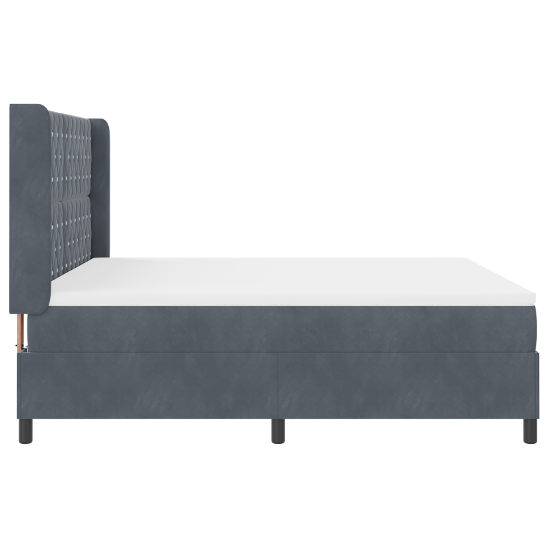 Boxspringbett mit Matratze Dunkelgrau 180x200 cm Samt