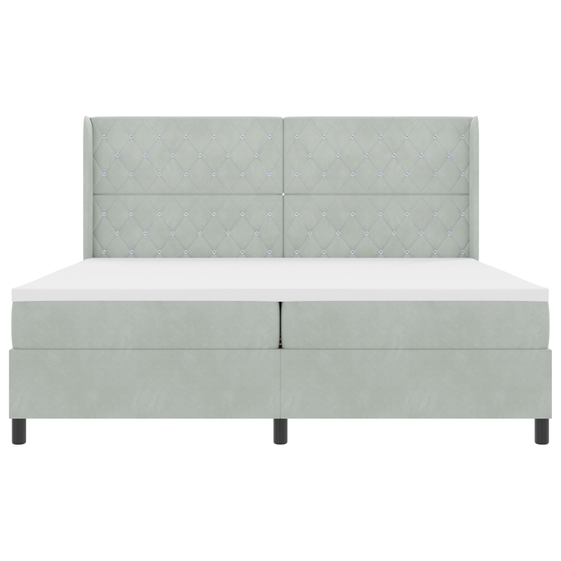 Boxspringbett mit Matratze Hellgrau 200x200 cm Samt