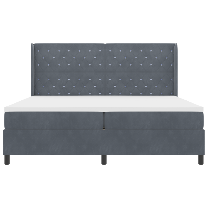 Boxspringbett mit Matratze Dunkelgrau 200x200 cm Samt
