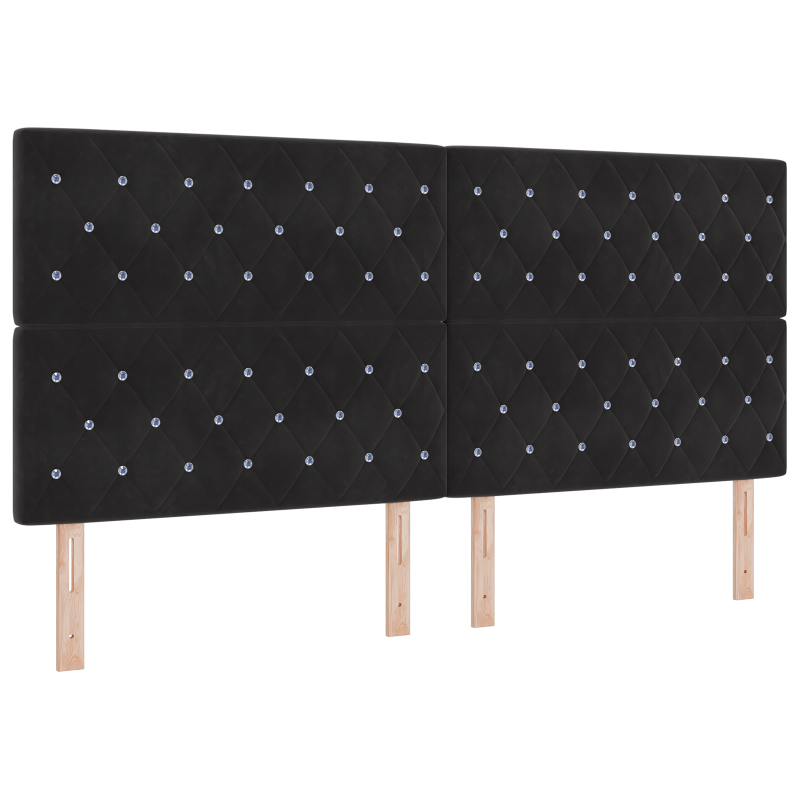 Boxspringbett mit Matratze Schwarz 200x200 cm Velvet
