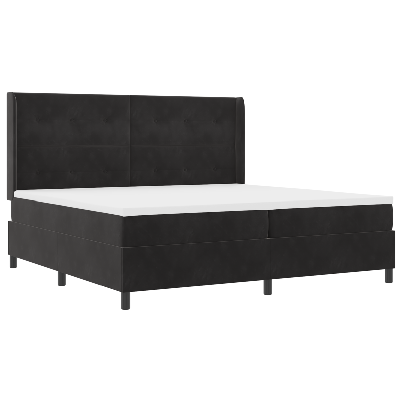 Boxspringbett mit Matratze Schwarz 200x200 cm Samt