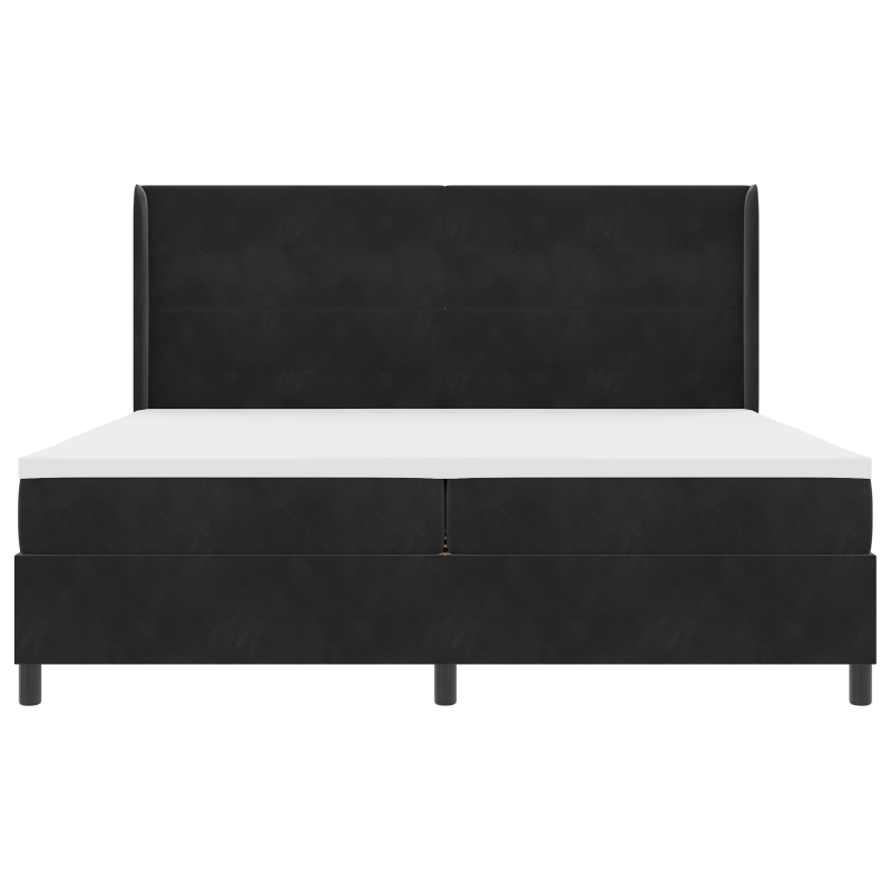 Boxspringbett mit Matratze Schwarz 200x200 cm Samt