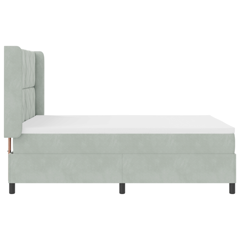 Boxspringbett mit Matratze Hellgrau 160x200 cm Velvet
