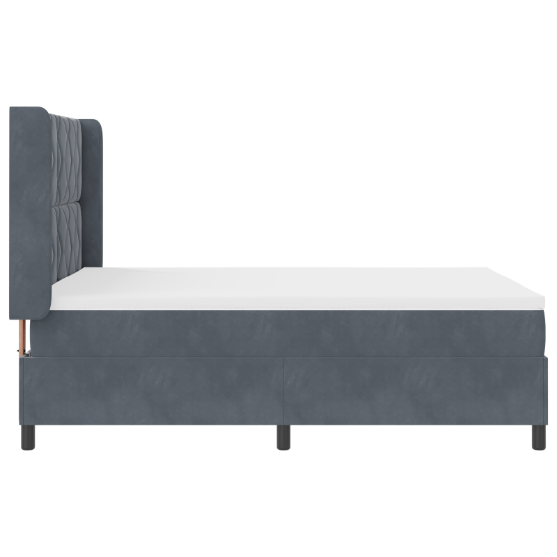 Boxspringbett mit Matratze Dunkelgrau 160x200 cm Samt