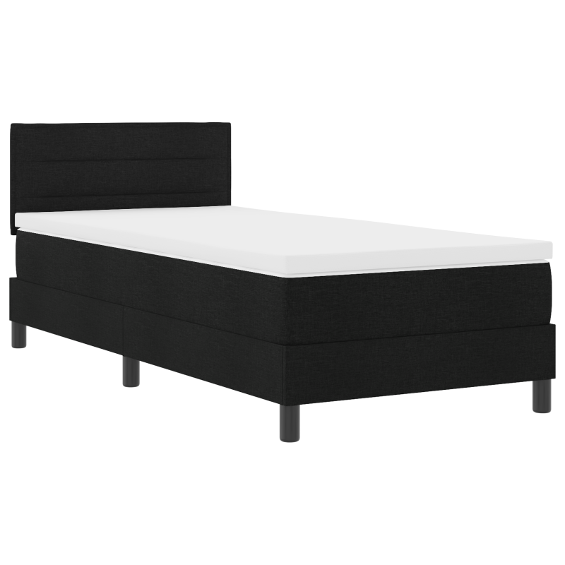 Boxspringbett mit Matratze & LED Schwarz 90x200 cm Stoff