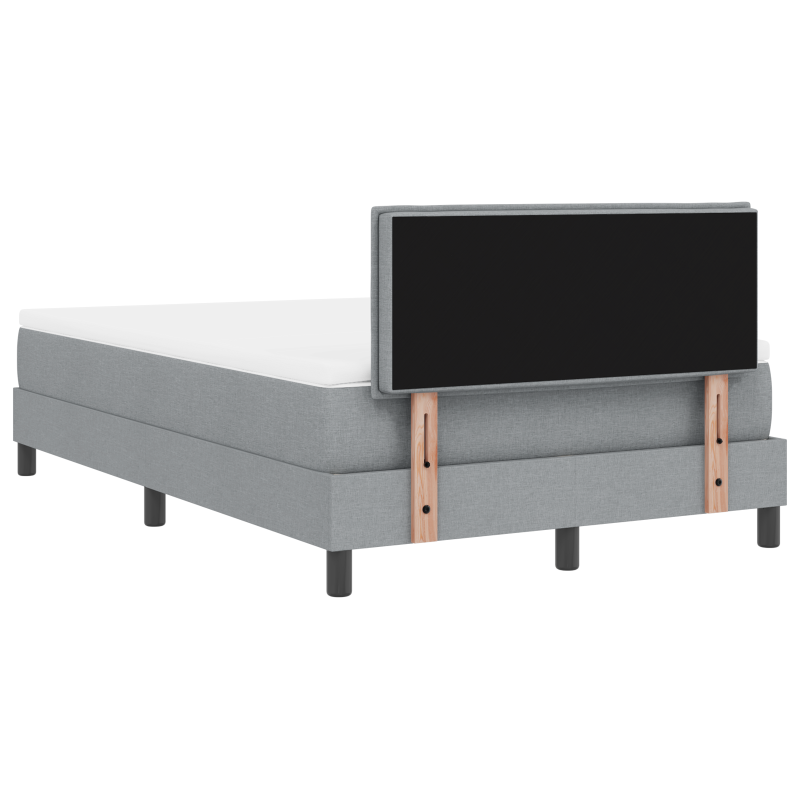 Boxspringbett mit Matratze & LED Licht Grau 120x200 cm Stoff