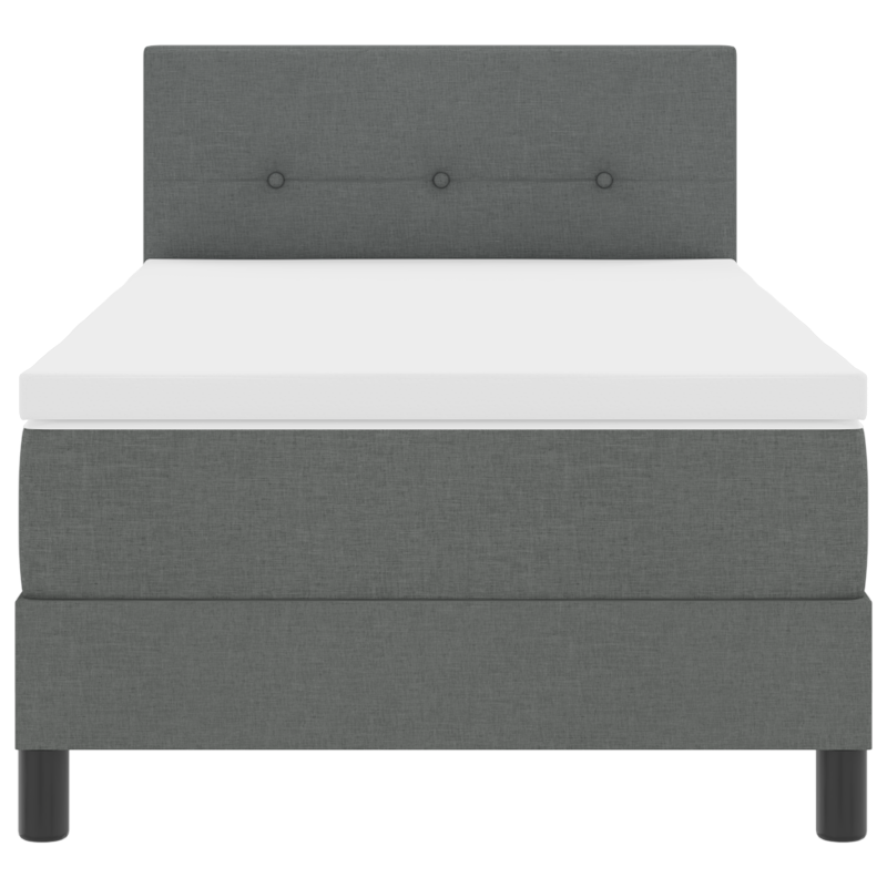 Boxspringbett mit Matratze & LED Dunkelgrau 80x200 cm Stoff