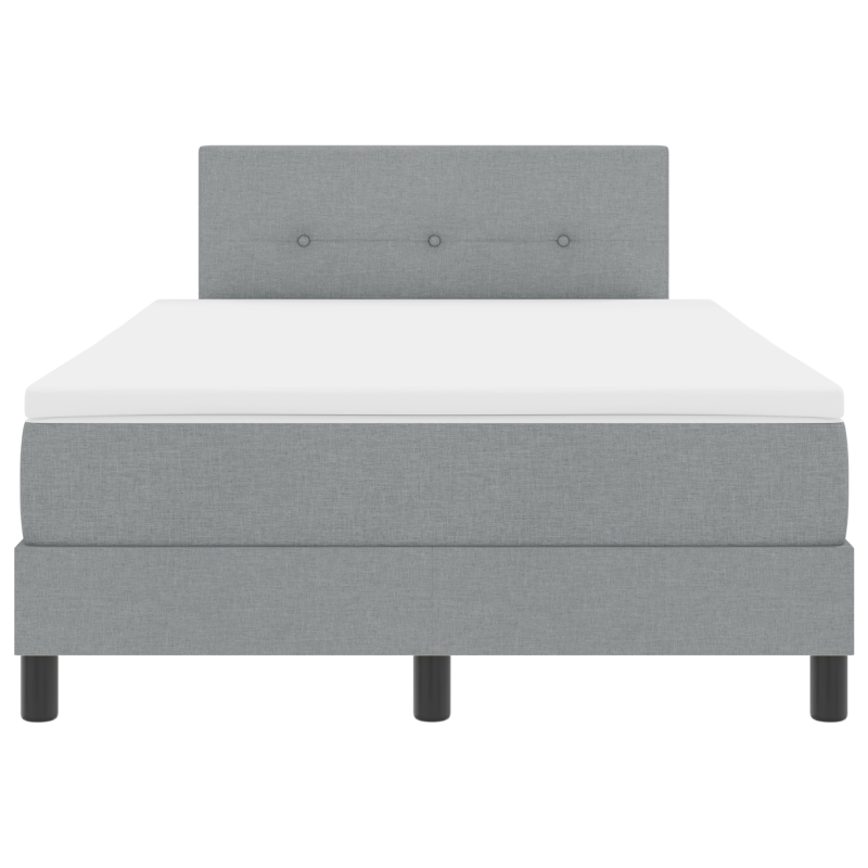 Boxspringbett mit Matratze & LED Licht Grau 120x200 cm Stoff