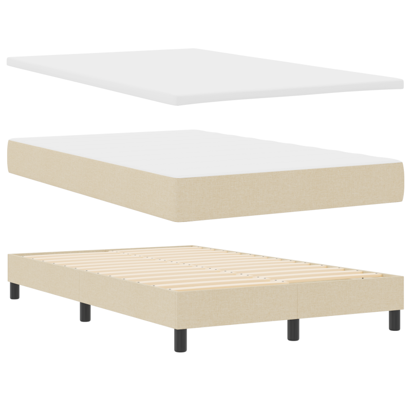 Boxspringbett mit Matratze & LED Creme 120x200 cm Stoff