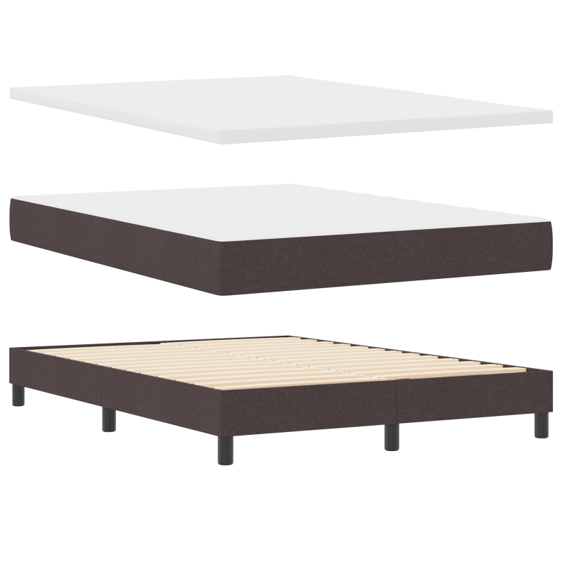 Boxspringbett mit Matratze & LED Dunkelbraun 160x200 cm Stoff