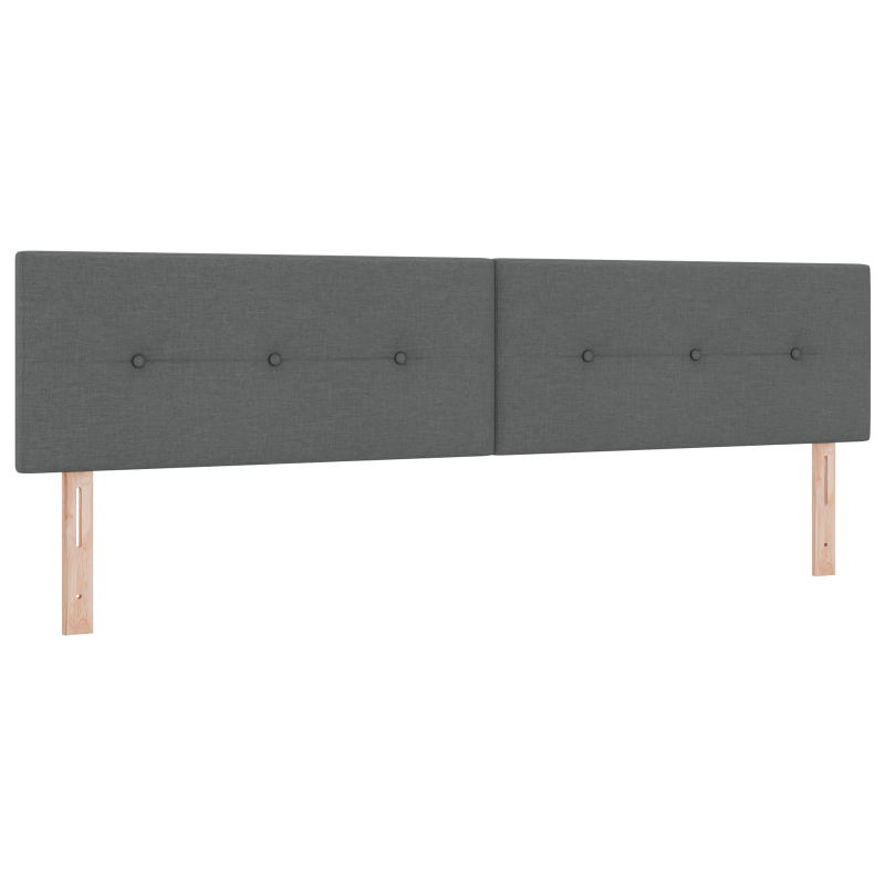 Boxspringbett mit Matratze & LED Dunkelgrau 200x200 cm Stoff