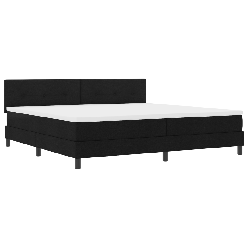 Boxspringbett mit Matratze & LED Schwarz 200x200 cm Stoff