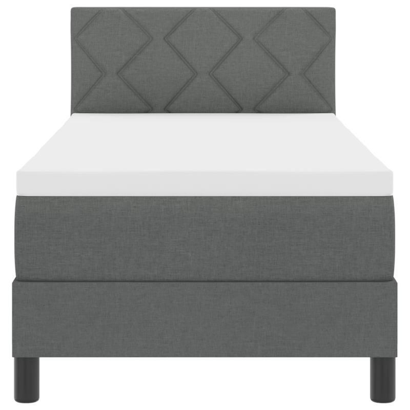 Boxspringbett mit Matratze & LED Dunkelgrau 80x200 cm Stoff