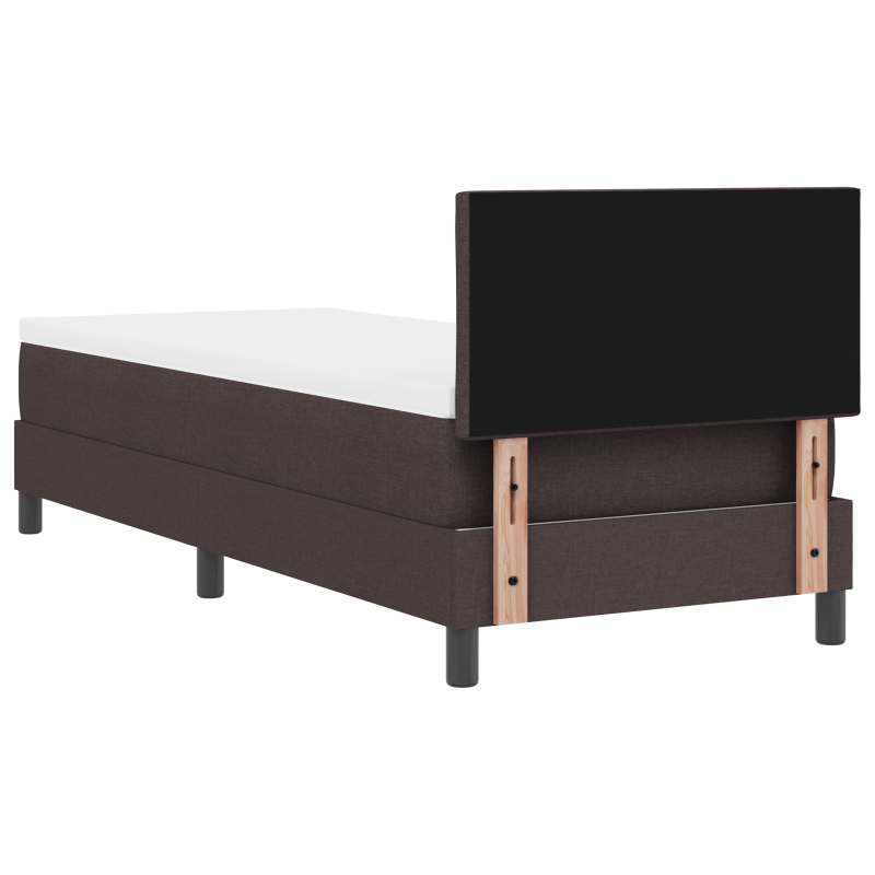 Boxspringbett mit Matratze & LED Dunkelbraun 80x200 cm Stoff