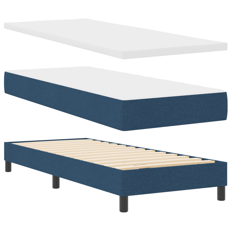 Boxspringbett mit Matratze & LED Blau 80x200 cm Stoff